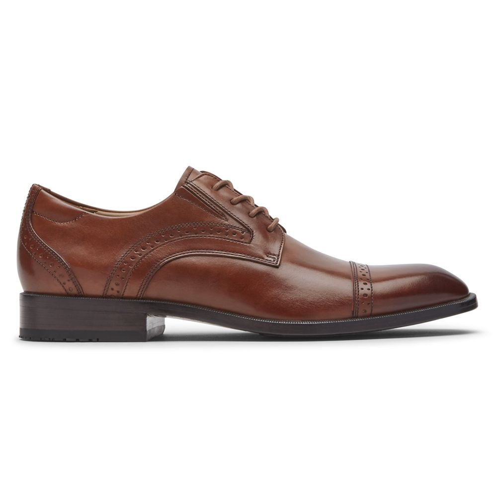 Sapatos Oxford Homem Rockport Total Motion Office Cap Toe Marrom,Portugal ZHDTF-3548